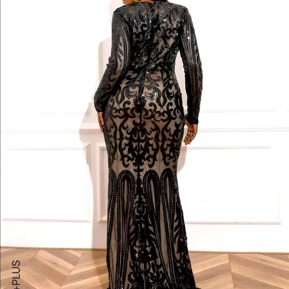 Plus Mermaid Hem Sequin Prom Dress